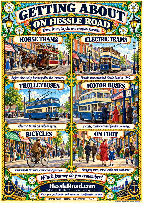 Getting About on Hessle Road illustrated artwork