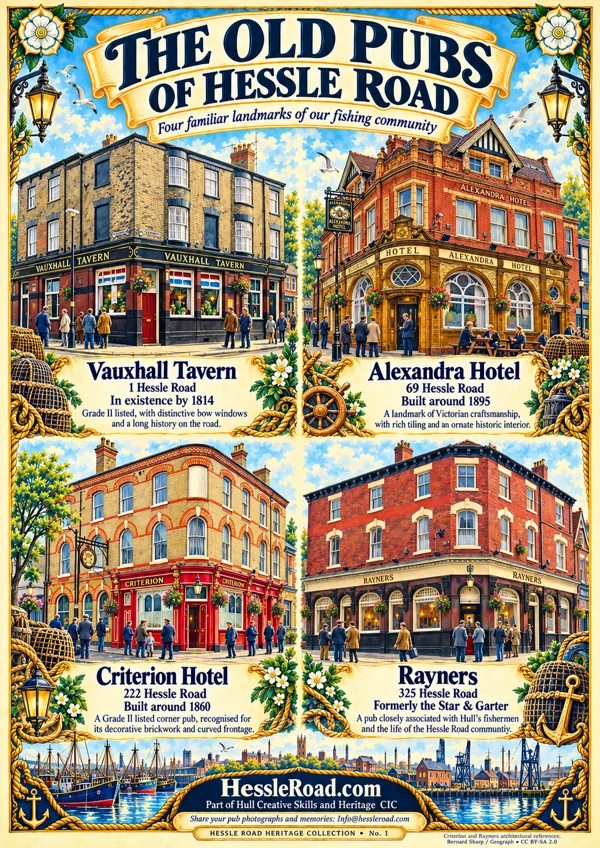 Illustrated artwork: The Old Pubs of Hessle Road