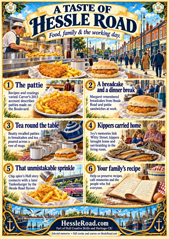A3 illustrated poster of A taste of Hessle Road